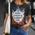 落ち着いてキャリー・オン・ユニオンジャック Tシャツ 彼女への贈り物