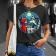 赤ずきんちゃんがオオカミに心を与える 自然のおとぎ話 Tシャツ 彼女への贈り物