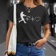 野球愛好家 ハートビート ピッチャー バッターキャッチャー 面白い Tシャツ 彼女への贈り物