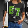 面白い67サッカー選手シックスセブンサッカースポーツチーム Tシャツ 彼女への贈り物