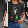 面白いtシャツ シベリアンハスキー 着信 犬 イヌ メンズ グッズ かわいい おもしろ 面白い 服 ネタ Tシャツ 彼女への贈り物
