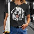 面白いグレート ピレニーズの顔の犬のグラフィック デザイン Tシャツ 彼女への贈り物