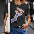 面白い顔のダチョウの鳥 アフリカ Tシャツ 彼女への贈り物