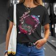 鯉魚フラワーオブライフ神聖幾何学桜アート Tシャツ 彼女への贈り物