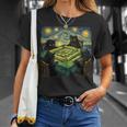 麻雀ファンゴッホスタイルで遊ぶ猫 麻雀カジノプレーヤー Tシャツ 彼女への贈り物