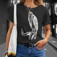黒い線画 鷹 鳥獣戯画 Tシャツ 彼女への贈り物
