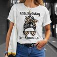 50歳の誕生日 クイーン Happy 50歳 散らかったパンヒョウ Tシャツ 彼女への贈り物