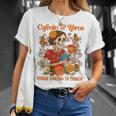 Coffee & Reading Book Lover Mexican Latina Cafecito & Libros T-Shirt Gifts for Her