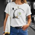Cute Ghost Costume Reading Book Halloween T-Shirt Gifts for Her
