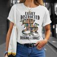 EASILY DISTRACTED BY DRAGONS & BOOKS Medieval Fantasy Reader T-Shirt Gifts for Her