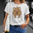 Quokka In Pocket かわいいクオッカ 胸ポケットクオッカ Tシャツ 彼女への贈り物