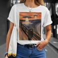 Ufo エイリアン 楽しい 絶叫 猫 アート パロディ Tシャツ 彼女への贈り物
