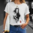 うま年 干支 筆文字 馬 書道 和風 漢字 伝統 Tシャツ 彼女への贈り物
