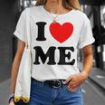 アイ・ラヴ・ミーシャツ I レッド・ハート・ミーアイ・ラヴ・マイセルフ & アイ・ファニー Tシャツ 彼女への贈り物