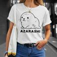 アザラシ 海豹 かわいい おもしろ シンプル イラスト アザラシ好き 手書き Azarashi ローマ字 Tシャツ 彼女への贈り物