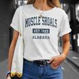 アラバマ州マッスルショールズアラバマ州ヴィンテージスポーツエスタブリッシュドネイビーデス Tシャツ 彼女への贈り物