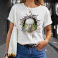 オウム アニマルプリント 動物園 図面 アートワーク 顔 オウム Tシャツ 彼女への贈り物