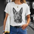 オーストラリアンケルピードッグモチーフペットアート オーストラリアンケルピー Tシャツ 彼女への贈り物