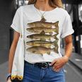 トラウト魚種種フィッシング フライフィッシング トラウト Tシャツ 彼女への贈り物