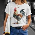 ニワトリ 動物 カラフル 動物園 絵画 イラスト ニワトリ Tシャツ 彼女への贈り物