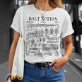 ハンティングライフルボルトアクション銃器ヴィンテージガン特許プリント Tシャツ 彼女への贈り物