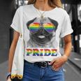 パグ ゲイプライド Lgbt レインボーフラッグ サングラス Lgbtq ギフト 犬 Tシャツ 彼女への贈り物