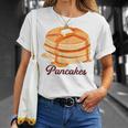 ホットケーキ パンケーキ Pancakes バター はちみつ イラスト 喫茶店 洋菓子 レトロ 水彩 綺麗 かわいい Tシャツ 彼女への贈り物