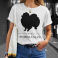 ポメラニアンブラックシルエット 長袖tシャツ Tシャツ 彼女への贈り物