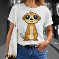 ミニマリストのミーアキャット 動物 シンプルでかわいいミーアキャット Tシャツ 彼女への贈り物