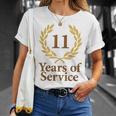 勤務11年 おもしろ11周年記念 ジュビリー Tシャツ 彼女への贈り物