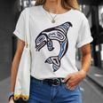 太平洋北西部シャチクジラ ネイティブアメリカン インディアンアート Tシャツ 彼女への贈り物