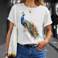 孔雀 動物 カラフル モチーフ 抽象画 孔雀 Tシャツ 彼女への贈り物