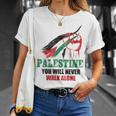 無料ガザパレスチナ国旗 アラビアギフト パレスチナ Tシャツ 彼女への贈り物