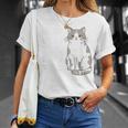 猫のために働いてます サバ白猫 猫好きあるある 社畜ネタ 面白い Tシャツ 彼女への贈り物