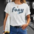 面白いフォクシーお父さんレトロ ビンテージ デザイン Tシャツ 彼女への贈り物
