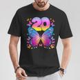 20 歳の誕生日、女の子 20 歳、蝶、数字 20 Tシャツ 面白い贈り物