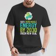 2030年までにグリーンニューディールの再生可能エネルギー 長袖tシャツ Tシャツ 面白い贈り物