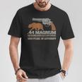 44マグナム ビッグボアハンティングリボルバー、ベアアウトドアトレイルtシャツ Tシャツ 面白い贈り物