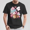 4歳のバースデーガール アイスクリーム 背番号4 Tシャツ 面白い贈り物