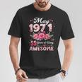 55歳 1971年5月 花柄 55歳 誕生日 男性 女性 Tシャツ 面白い贈り物