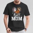 Ball Mom Baseball Football Basketball Heart T-Shirt Personalized Gifts Ball Mom Baseball Football Basketball Heart T-Shirt Personalized Gifts