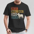 Best Bulldog Dad Ever レトロ ヴィンテージ ブルドッグデザイン Tシャツ 面白い贈り物