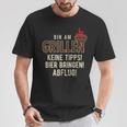 Bin Am Grillen Keine Tipps Bier Bringen Abflugpruch T-Shirt Lustige Geschenke