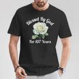 Blessed By God For 107 Yeasオールドローズフラワー 107歳の誕生日 長袖tシャツ Tシャツ 面白い贈り物