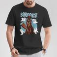 Booooks Cat Reading Book Ghosts Halloween Librarian Teacher For Men Women Kids T-Shirt Unique Gifts