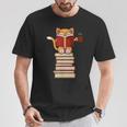 Cats And Reading Books Literature T-Shirt Unique Gifts