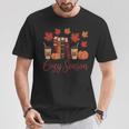 Cozy Season Autumn Leaves Books Pumpkins Fall Halloween T-Shirt Unique Gifts Cozy Season Autumn Leaves Books Pumpkins Fall Halloween T-Shirt Unique Gifts