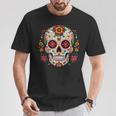 Day Of The Dead シュガースカル Dia De Los Muertos Tシャツ 面白い贈り物