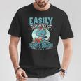 Easily Distracted By Books And Dragons Nerds T-Shirt Unique Gifts