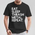 Eatleep Thrash メタルリピート 音楽 Tシャツ 面白い贈り物